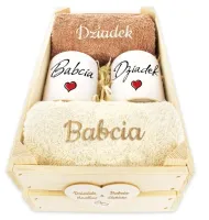 PREZENT NA DZIEŃ BABCI I DZIADKA RĘCZNIKI I KUBKI Święta Dzień Dziadków dbn