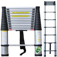 Drabina Teleskopowa Aluminiowa Składana Przystawna 3,8m 13 Stopni 150kg