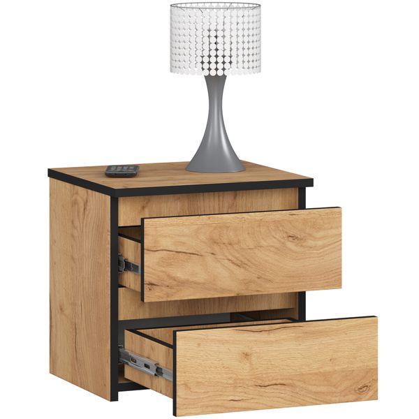 Szafka nocna CL2 40 cm 2 szuflady - dąb craft zdjęcie 2