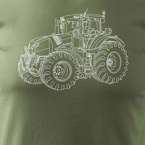 Koszulka z traktorem Claas dla rolnika męska khaki REGULAR L na Arena.pl
