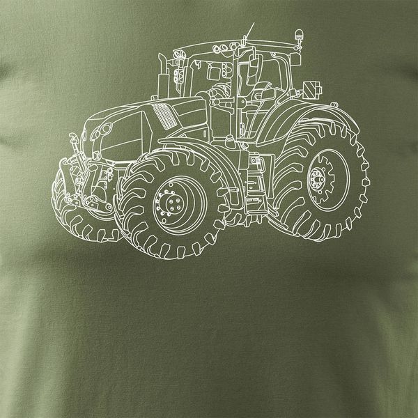 Koszulka z traktorem Claas dla rolnika męska khaki REGULAR XL zdjęcie 2