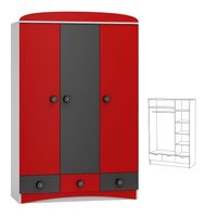 duża szafa do pokoju dziecka SUPER CAR N10 szafa dziecięca 120x53 w.190