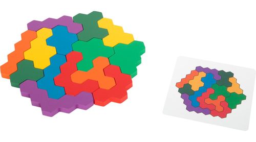 Układanka łamigłówka drewniane sześciokąty TETRIS 19 elementów na Arena.pl