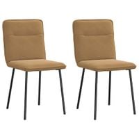 Krzesła stołowe, 2 szt., brązowe, obite aksamitem