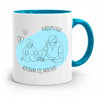 Kubek Błękitny Dla Taty Ojca Kocham Cię Mocno Z Nadrukiem Ze Zdjęciem