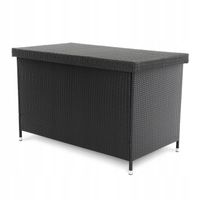 Skrzynia ogrodowa czarna 146cm 740 L pokrowiec skrzynie na poduszki schowek