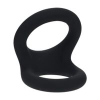 double o silicone cockring - m - black