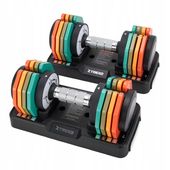 Zestaw hantli regulowanych TREXO 2x10 kg multicolor 20kg DO ĆWICZEŃ