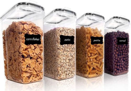 POJEMNIKI NA ŻYWNOŚĆ zestaw 4x2,5L pojemnik kuchenne + nakleji miarki na Arena.pl