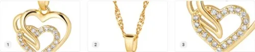 ZŁOTY NASZYJNIK DAMSKI SERCE Z CYRKONIAMI ŁAŃCUSZEK ZAWIESZKA 585 na Arena.pl