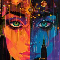 Plakat 100x100cm Cyfrowa Psyche