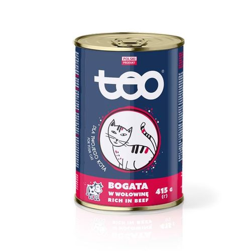 Karma mokra dla kota TEO bogata w wołowinę 415 g x 10 sztuk na Arena.pl