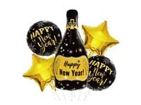 Zestaw balonów, Sylwester - Nowy Rok "Happy New Year!", 5 szt. [balony na h