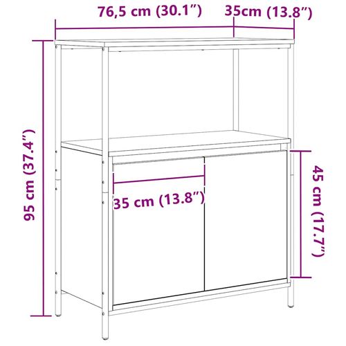 Szafka łazienkowa z półkami, szary dąb sonoma, 76,5x35x95 cm na Arena.pl