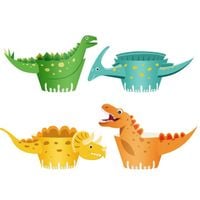 opaski papierowe na kubki  dinozaury 8szt
