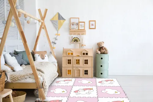 Mata puzzle piankowe Happy Kiddo edukacyjna jednorożec na Arena.pl