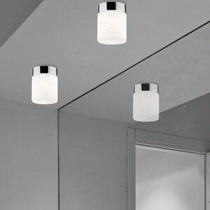 Łazienkowa lampa sufitowa Cayo 8055 szklana tuba biała czarna zdjęcie 3