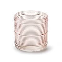 Świecznik szklany na podgrzewacze tealight DELICATE PINK wzorek paski 7,1 x 6,8 cm różowy