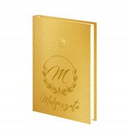 grawerowany kalendarz dzienny 2026 A5 złoty/srebrny PREZENT PERSONALIZOWANY