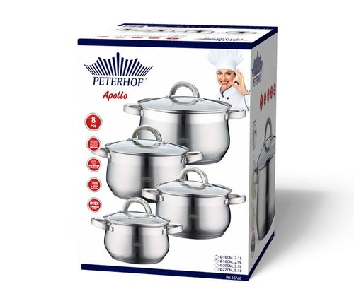 Garnki PETERHOF Apollo 8-elementów [PH-15760] na Arena.pl