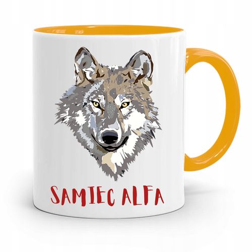 Kubek Żółty Dzień Ojca Dla Taty Samiec Alfa Z Nadrukiem Ze Zdjęciem na Arena.pl