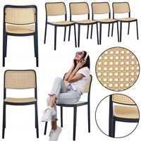 4SZT NOWOCZESNE WYGODNE KRZESŁO OGRODOWE TARAS BALKON 4X KP105 RAFIA BEŻOWE