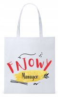 Torba Biała Eco Shopper Dla Managera Z Nadrukiem Ze Zdjęciem