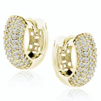 KLASYCZNE POZŁACANE SREBRNE KOLCZYKI KOŁA KÓŁKA KÓŁECZKA BIAŁE CYRKONIE