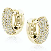 KLASYCZNE POZŁACANE SREBRNE KOLCZYKI KOŁA KÓŁKA KÓŁECZKA BIAŁE CYRKONIE