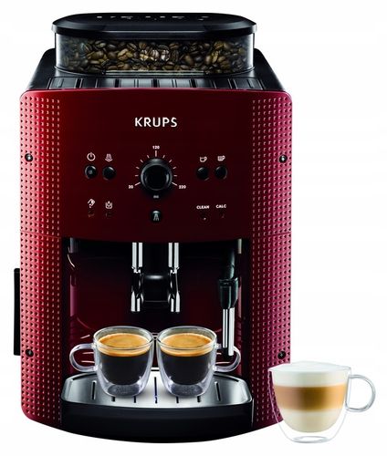 Ekspres ciśnieniowy do kawy z młynkiem KRUPS EA8107 15 bar czerwony na Arena.pl