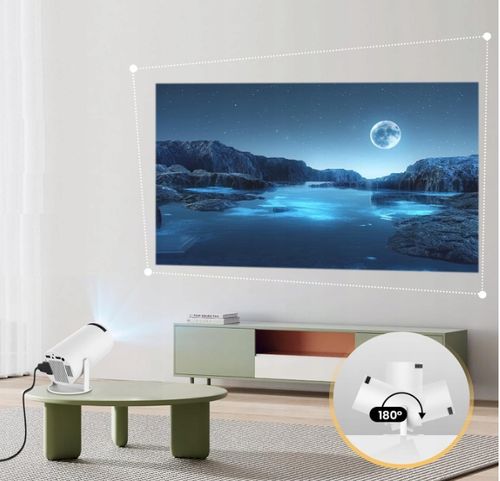 PROJEKTOR RZUTNIK ANDROID TV WIFI MINI 4K PRZENOŚNY SMART GŁOŚNIK OBROTOWY na Arena.pl