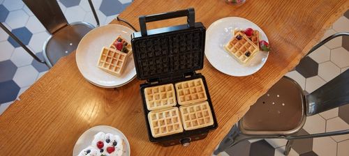 GOFROWNICA XXL 4 DUŻE GOFRY MARMURKOWA POWŁOKA REGULACJA TEMPERATURY na Arena.pl