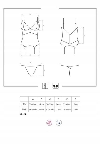 Obsessive gorset i stringi 810-COR Biały, L/XL zdjęcie 7