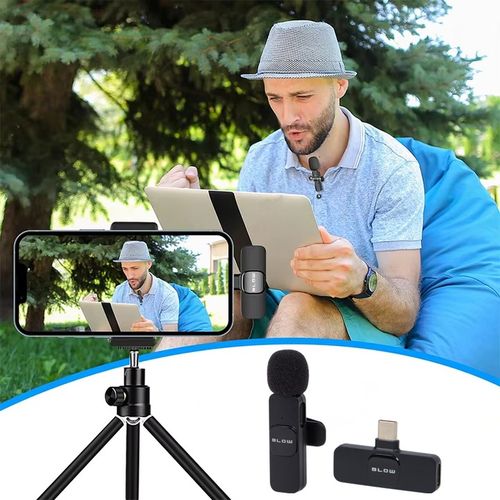 MIKROFON ODBIORNIK BEZPRZEWODOWY KRAWATOWY DO TELEFONU ANDROID WTYK USB-C na Arena.pl