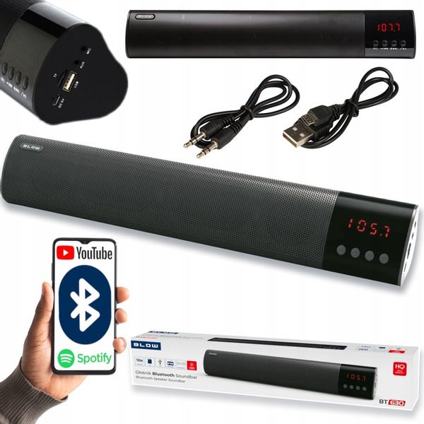 GŁOŚNIK BLUETOOTH FM SOUNDBAR DO KOMPUTERA LAPTOPA FM USB MINI JACK 3,5 mm zdjęcie 1