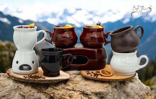 Komplet 2x KUBEK kamionkowy DO GRZAŃCA na grzane wino piwo zestaw do wina na Arena.pl