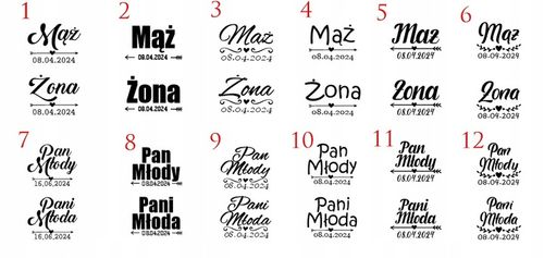 OSZUKANE KIELISZKI do wódki Z GRAWEREM na stopce 15 ml MĄŻ ŻONA ślub wesele na Arena.pl