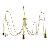 Lampa Wisząca Pająk 7 Złota Galwanizowana Ze Złotym Przewodem E27