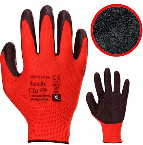 rękawice robocze mercator tech red+black latex - xl - 1 para na Arena.pl