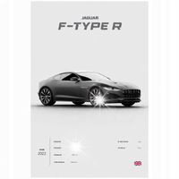 Plakat 90x60 samochód sportowy JAGUAR F TYPE R młodzieżowy do garażu komisu