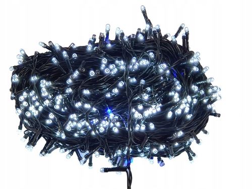 LAMPKI CHOINKOWE FLASH 100 LED GRUBE ZEWNĘTRZNE BIAŁE ZIMNE BŁYSK NIEBIESKI na Arena.pl