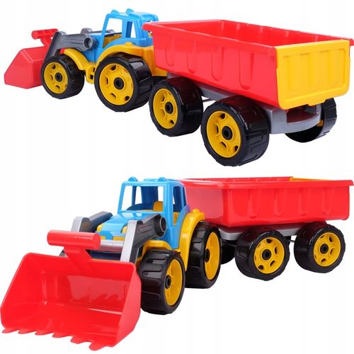 DUZY 65cm Traktor ciągnik z przyczepą na Arena.pl