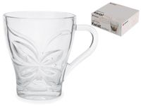 kubek szklany 6szt.  kwiat 280ml