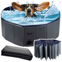 Duży Basen dla Psa Kota Składany Ogrodowy Wanna do Ochłody Mycia XL 100cm