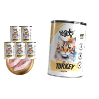 MOKRA KARMA DLA KOTA TufTuf  Puszka mielonka z indykiem ZESTAW 6x400g