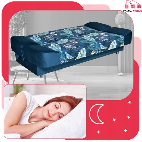 Kanapa sofa Sara Print Duo rozkładana wersalka spania bonell łóżko na Arena.pl