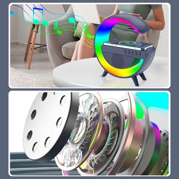 GŁOŚNIK MOBILNY PRZENOŚNY BEZPRZEWODOWE ŁADOWANIE BLUETOOTH LAMPKA RGB zdjęcie 12