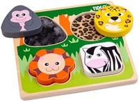 Sensoryczne Puzzle dotykowe ze Zwierzątkami z Safari ciekawe faktury