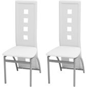 Krzesła stołowe, 2 szt., białe, obite sztuczną skórą