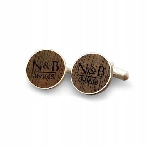 Spinki do mankietów Grawer Inicjały Data | Srebro na Arena.pl